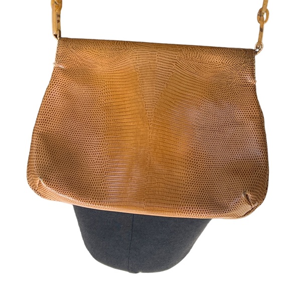 SONDRA ROBERTS VINTAGE HANDBAG Shoulder/ Crossbody w/ Tortoise Shell Chain - Picture 7 of 13